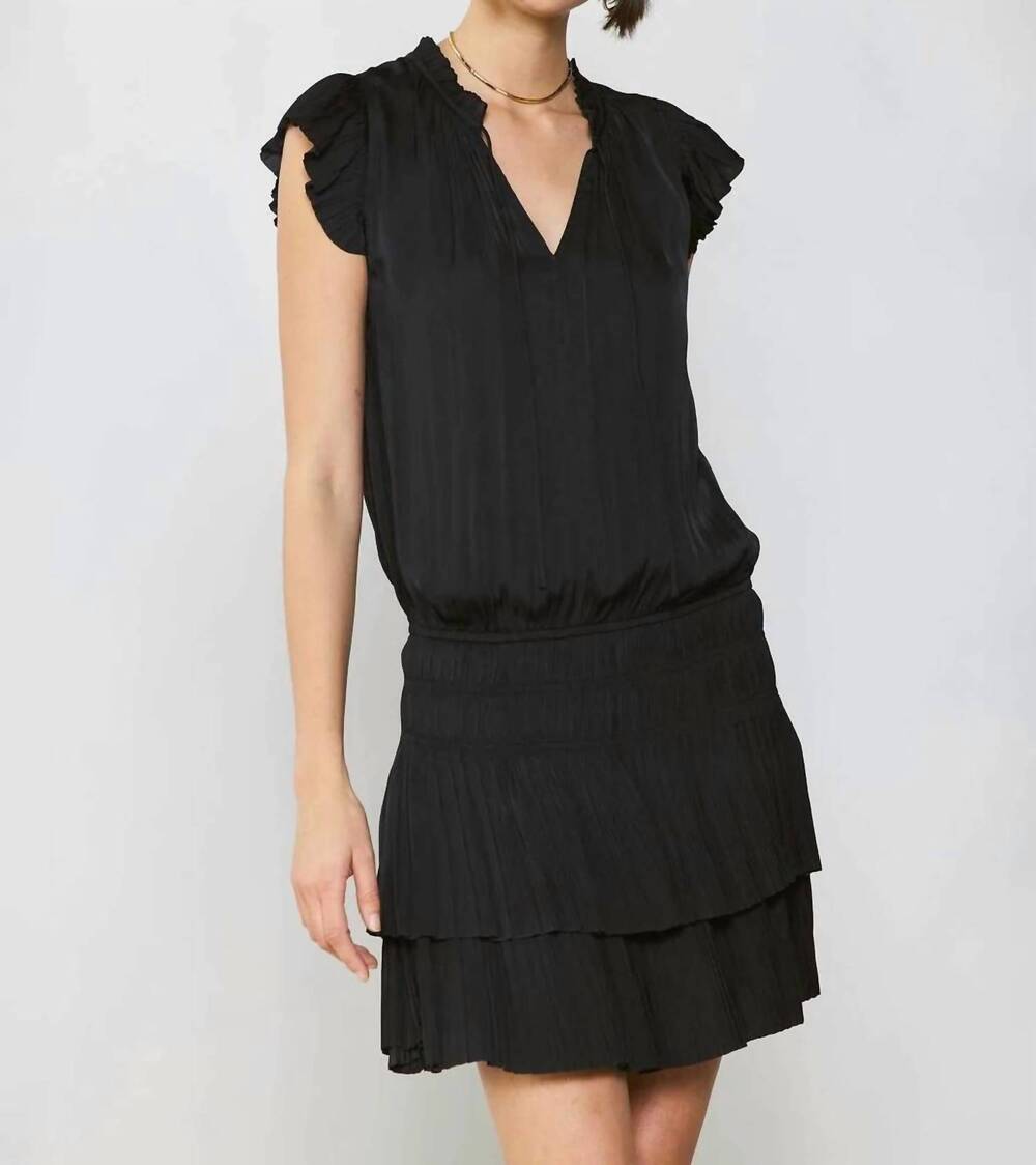 NEW CURRENT AIR zoey pleated mini dress in black
